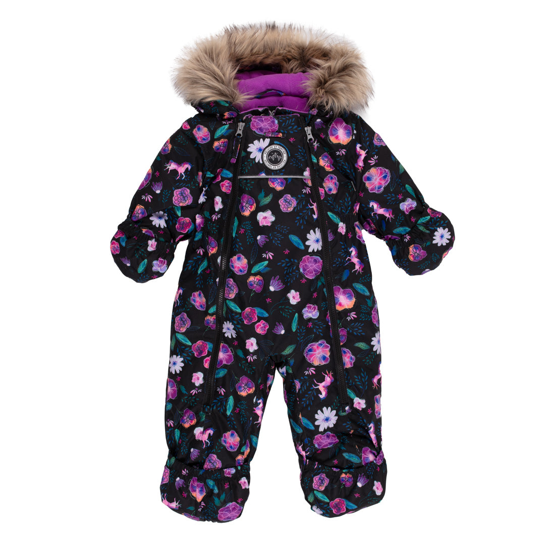 Lena Baby Girl Black One-Piece Snowsuit