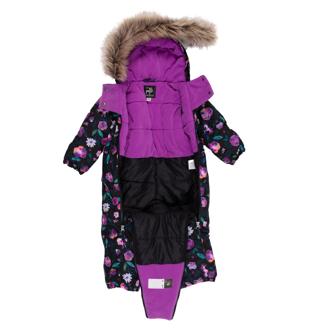Lena Baby Girl Black One-Piece Snowsuit