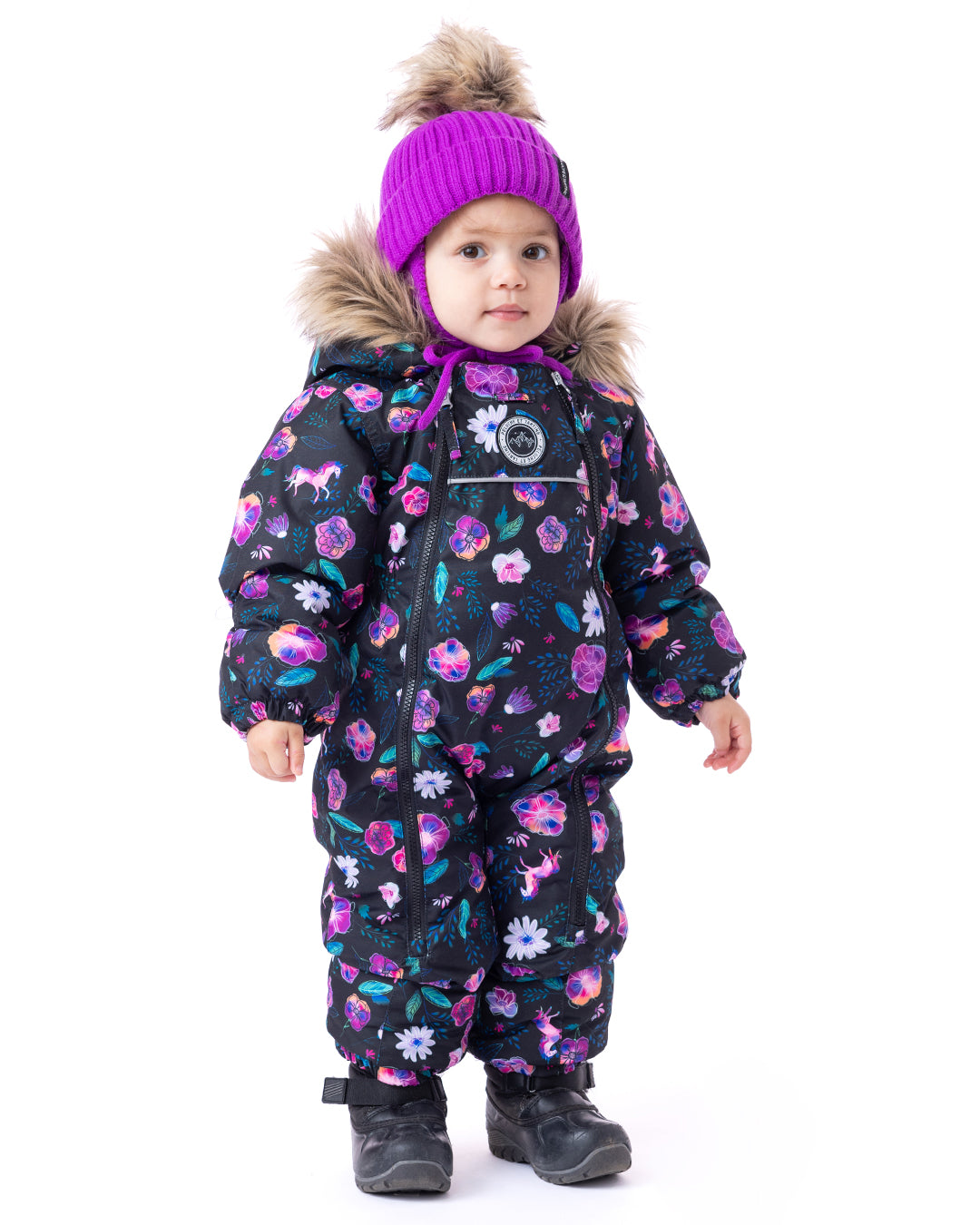 Lena Baby Girl Black One-Piece Snowsuit
