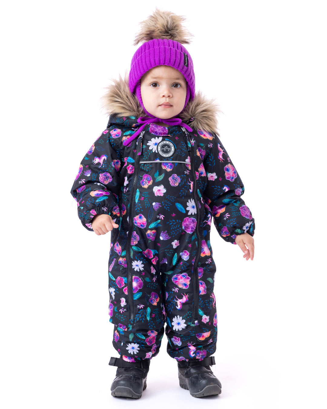Lena Baby Girl Black One-Piece Snowsuit