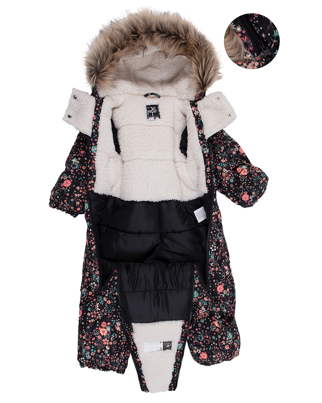 Habit de neige une-pièce Anaelle Bébé Fille Noir