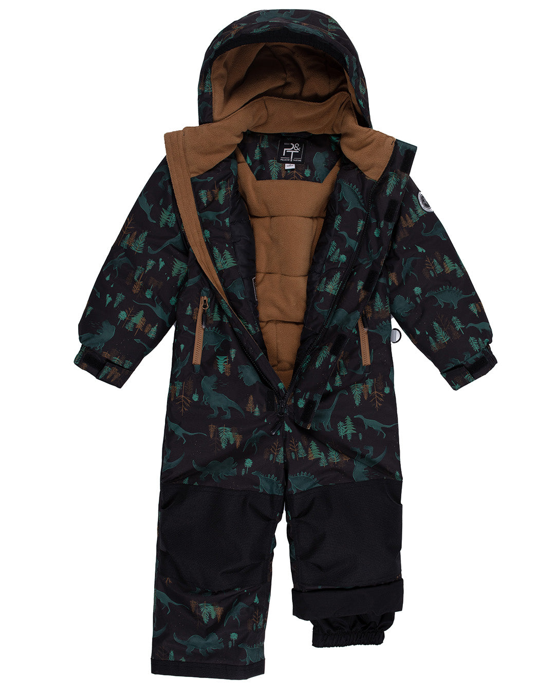 Tyler Boys Black One-Piece Snowsuit Plush