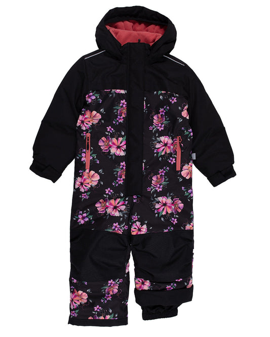 Emilie Girls' Black One-Piece Snowsuit