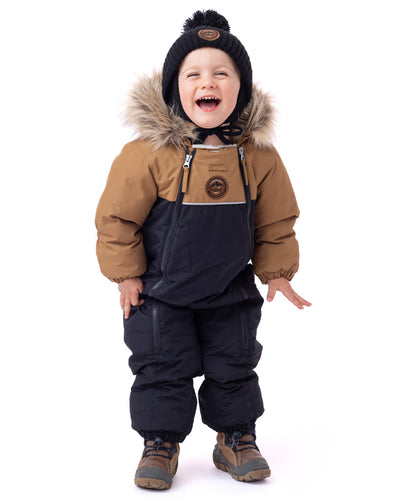 Karl Baby Boy Black One-Piece Snowsuit