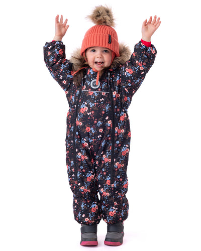 Mila Baby Girl Black One-Piece Snowsuit
