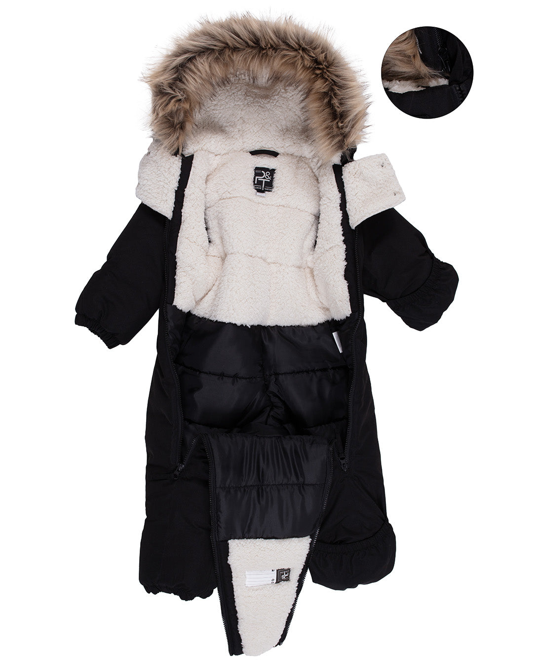 Habit de neige une-pièce Maxence Bébé Garcon Noir