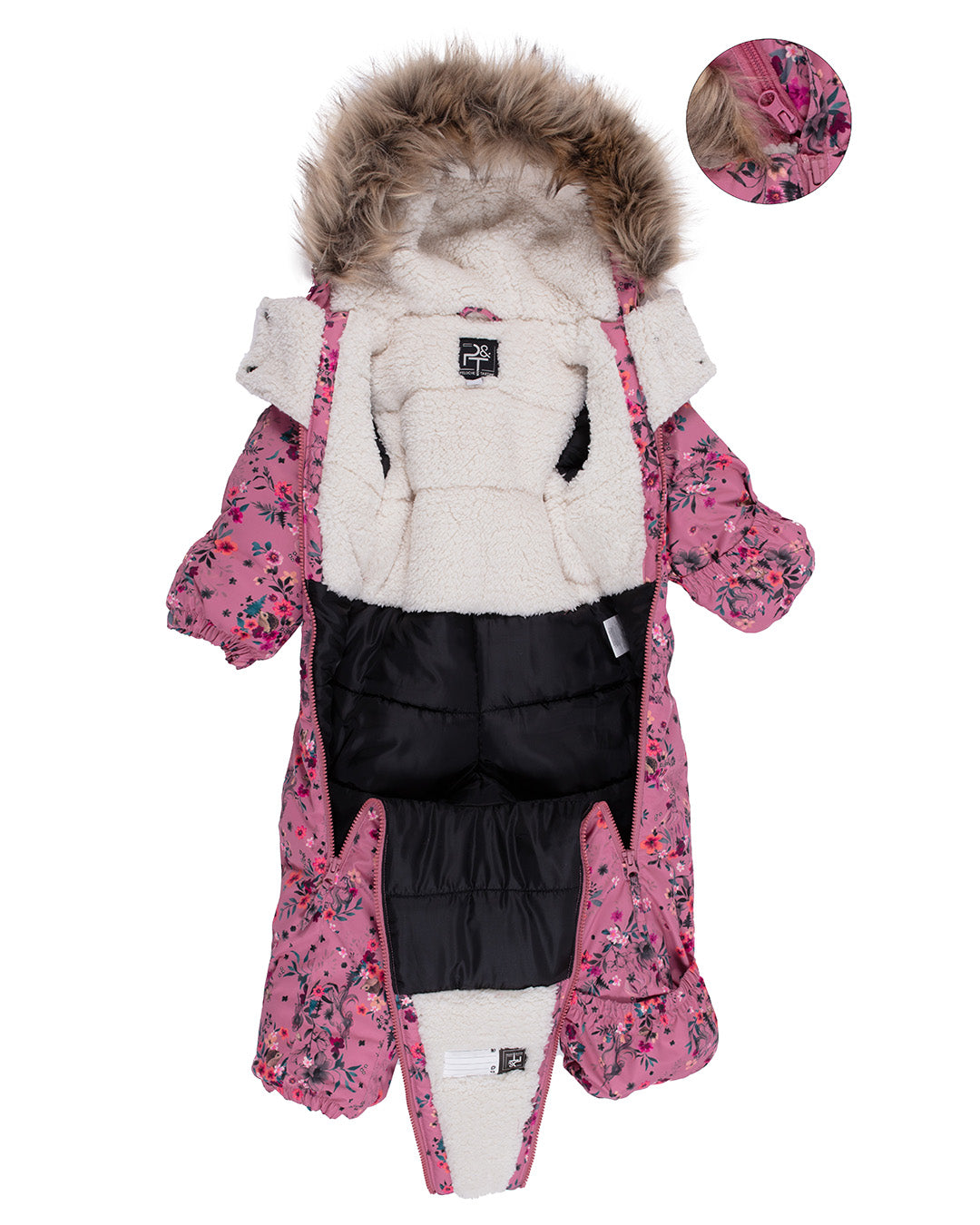 Lara Baby Girl Pink One-Piece Snowsuit