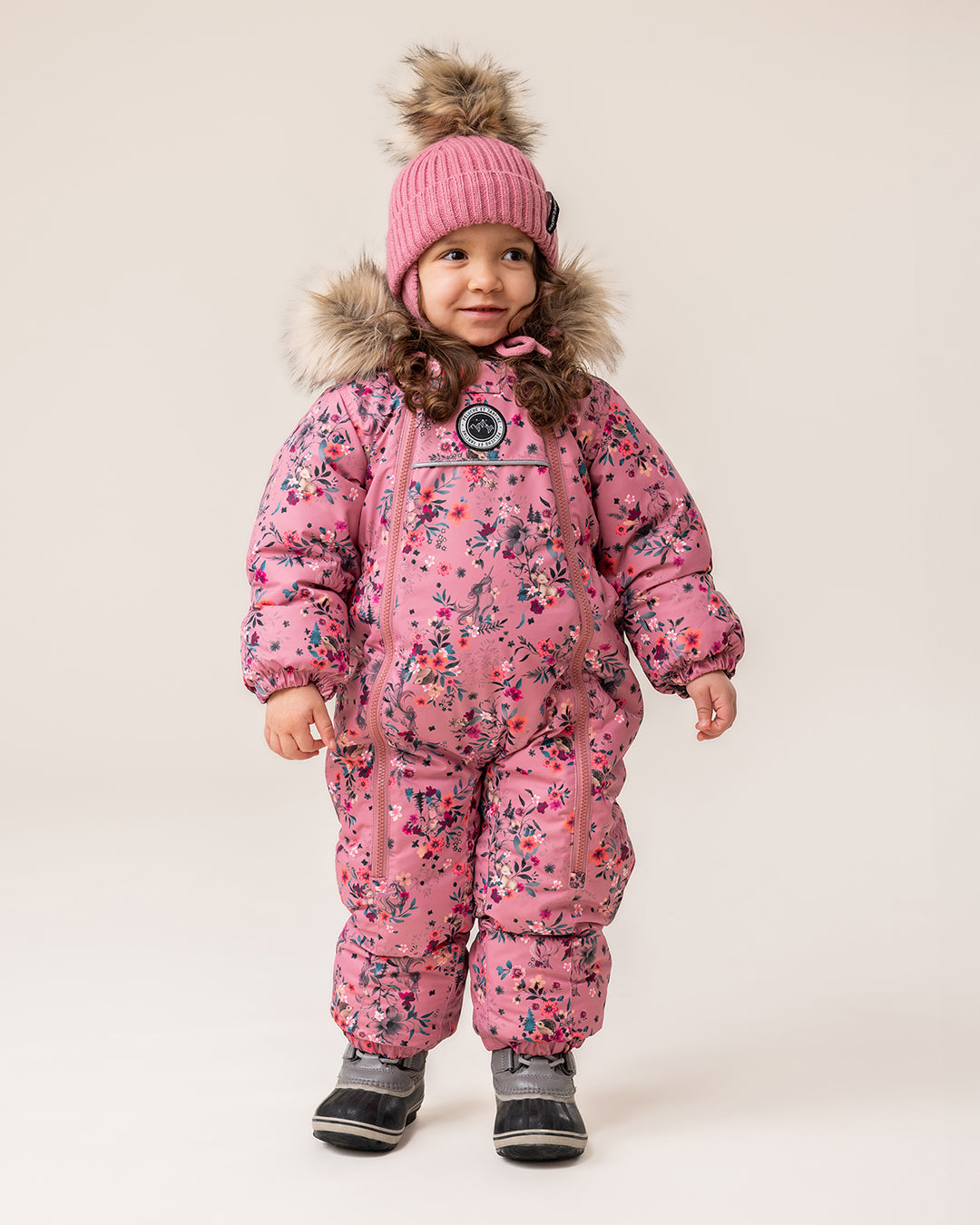 Lara Baby Girl Pink One-Piece Snowsuit