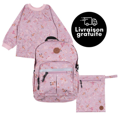 KIT GARDERIE BAMBI MAUVE